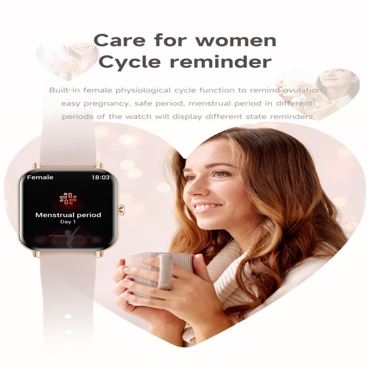 KM66 1.75 inch Color Screen Smart Watch Silicone Strap, Support Bluetooth Call(Gold)