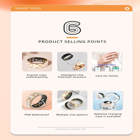 R10M SIZE 13 Smart Ring, Support Heart Rate / Blood Oxygen / Sleep Monitoring / Multiple Sports Modes(Rose Gold)