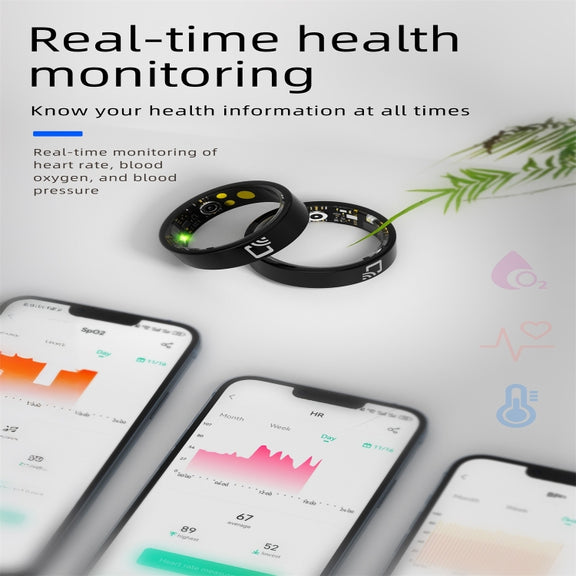 R20 SIZE 7 Smart Ring, Support Heart Rate / Blood Oxygen / Sleep Monitoring / Multiple Sports Modes(Black)