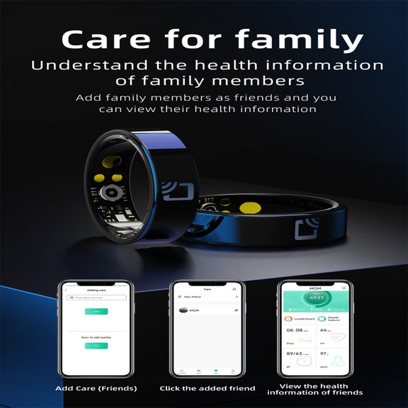 R20 SIZE 7 Smart Ring, Support Heart Rate / Blood Oxygen / Sleep Monitoring / Multiple Sports Modes(Black)