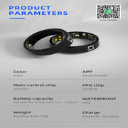 R20 SIZE 7 Smart Ring, Support Heart Rate / Blood Oxygen / Sleep Monitoring / Multiple Sports Modes(Black)