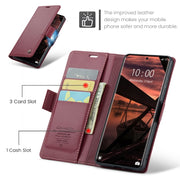 For Redmi Note 14 Pro 5G CaseMe 023 Butterfly Buckle Litchi Texture RFID Anti-theft Leather Phone Case(Red)