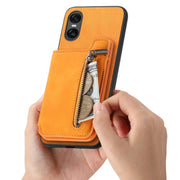 For Sony Xperia 1 VI Retro MagSafe Zipper Wallet Card Bag Back Phone Case(Yellow)