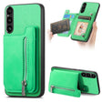 For Sony Xperia 1 VI Retro MagSafe Zipper Wallet Card Bag Back Phone Case(Green) - Sony Cases by PMC TechLife | Online Shopping South Africa | PMC TechLife | Buy Now Pay Later Mobicred