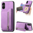 For Sony Xperia 5 V Retro MagSafe Zipper Wallet Card Bag Back Phone Case(Purple) - Sony Cases by PMC TechLife | Online Shopping South Africa | PMC TechLife | Buy Now Pay Later Mobicred