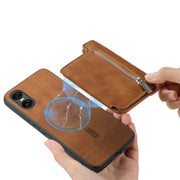 For Sony Xperia 5 V Retro MagSafe Zipper Wallet Card Bag Back Phone Case(Brown)