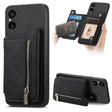 For Sony Xperia 5 V Retro MagSafe Zipper Wallet Card Bag Back Phone Case(Black) - Sony Cases by PMC TechLife | Online Shopping South Africa | PMC TechLife | Buy Now Pay Later Mobicred