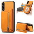 For Sony Xperia 1 V Retro MagSafe Zipper Wallet Card Bag Back Phone Case(Yellow) - Sony Cases by PMC TechLife | Online Shopping South Africa | PMC TechLife | Buy Now Pay Later Mobicred