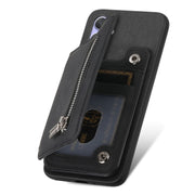 For Sony Xperia 10 V Retro MagSafe Zipper Wallet Card Bag Back Phone Case(Black)