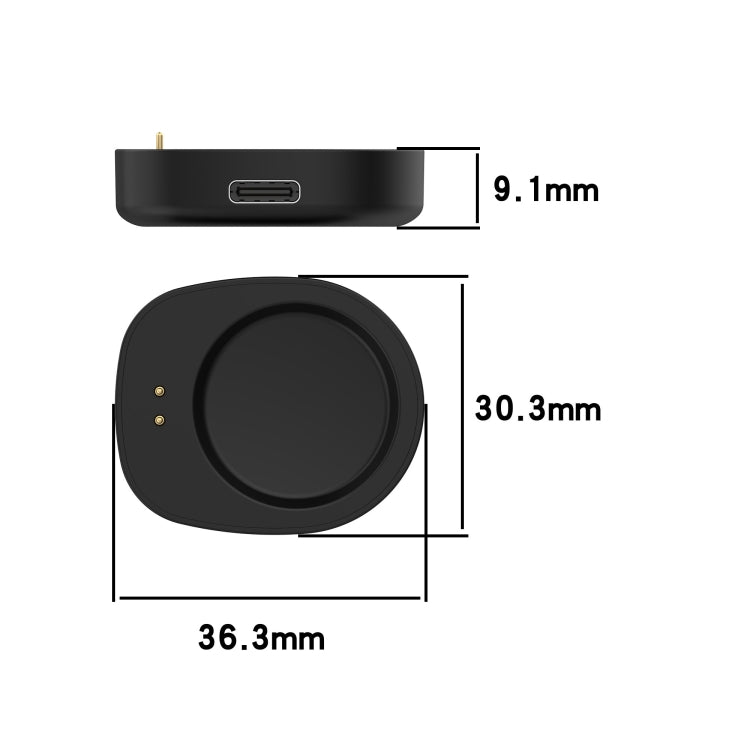 For  Amazfit T-Rex 3 / Balance Type-C / USB-C Port Watch Charger Adapter Without Charging Cable(Black)