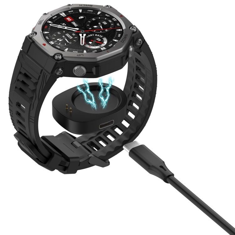 For  Amazfit T-Rex 3 / Balance Type-C / USB-C Port Watch Charger Adapter Without Charging Cable(Black)