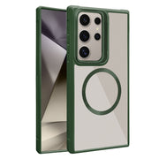 For Samsung Galaxy S25 Ultra 5G Plated CD Texture MagSafe Acrylic Hybrid TPU Phone Case(Green)