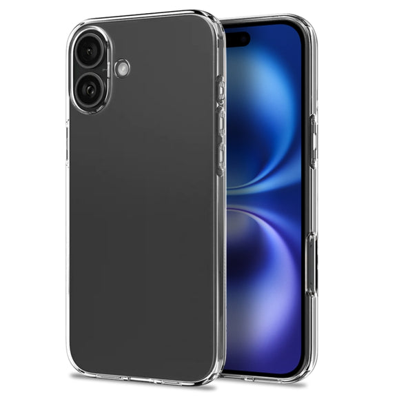 For iPhone 16 NORTHJO 4 in 1 TPU Phone Case with Screen Film and Lens Film and Camera Control Button Cover(Clear)
