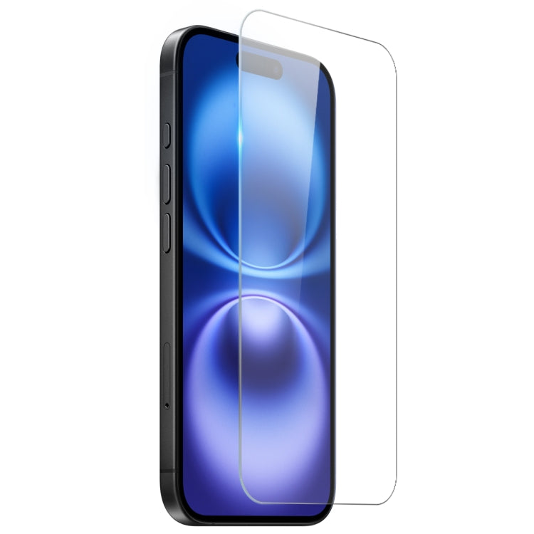 For iPhone 16 NORTHJO 4 in 1 TPU Phone Case with Screen Film and Lens Film and Camera Control Button Cover(Clear)