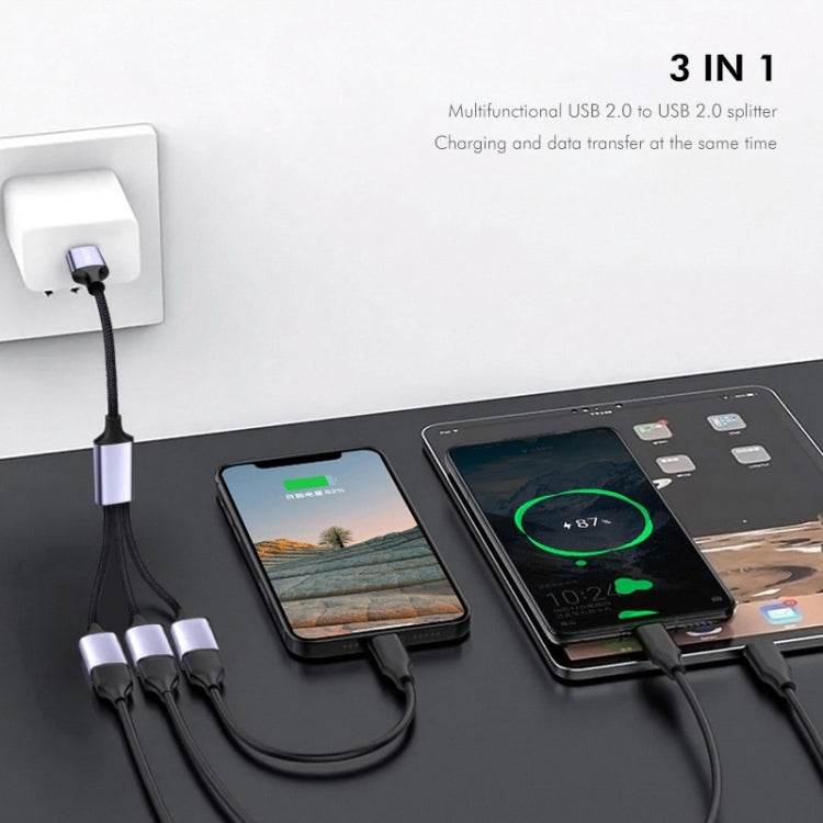 ENKAY ENK-CB172 USB 2.0 to 3 USB 2.0 OTG Splitter Y Cable Extension Cord, Length:0.5m