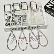 For Samsung Galaxy S25 5G Little Fresh Bow Bracelet Chain TPU Phone Case(Black)
