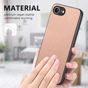 For iPhone 16e Twill Fabric Leather Skin Back Phone Case(Pink)