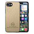 For iPhone 16e Twill Fabric Leather Skin Back Phone Case(Khaki) - iPhone 16e Cases by PMC TechLife | Online Shopping South Africa | PMC TechLife | Buy Now Pay Later Mobicred