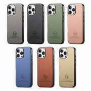 For iPhone 16e Twill Fabric Leather Skin Back Phone Case(Khaki)