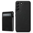 For Samsung Galaxy S25+ 5G Suteni H19 Litchi Texture 2-in-1 MagSafe Removable Card Case Back Phone Case(Black) - Galaxy S25+ 5G Cases by Suteni | Online Shopping South Africa | PMC TechLife | Buy Now Pay Later Mobicred