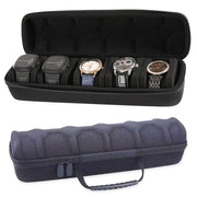 Portable 5 Watch Position Zipper Display Storage Box Hard Case