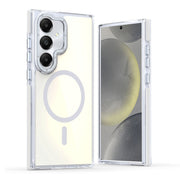 For Samsung Galaxy S25+ 5G Dual-Color Gradient Discolor MagSafe Phone Case(White)
