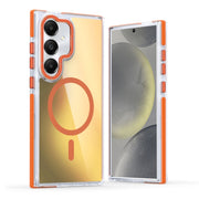 For Samsung Galaxy S25+ 5G Dual-Color Gradient Discolor MagSafe Phone Case(Orange)