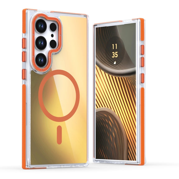 For Samsung Galaxy S25 Ultra 5G Dual-Color Gradient Discolor MagSafe Phone Case(Orange)