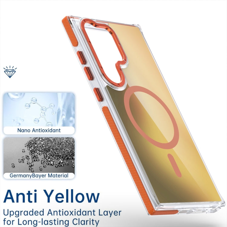 For Samsung Galaxy S25+ 5G Dual-Color Gradient Discolor MagSafe Phone Case(Orange)