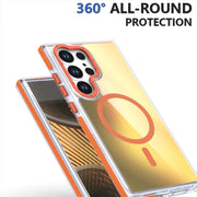 For Samsung Galaxy S25 Ultra 5G Dual-Color Gradient Discolor MagSafe Phone Case(Orange)