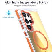 For Samsung Galaxy S25 Ultra 5G Dual-Color Gradient Discolor MagSafe Phone Case(Orange)