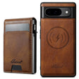For Google Pixel 9 Suteni H19 Oil Wax 2-in-1 MagSafe Removable Card Box Back Phone Case(Brown) - free shipping - PMC TechLife - Order now!
