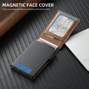 For Google Pixel 9 Pro Suteni H19 Oil Wax 2-in-1 MagSafe Removable Card Box Back Phone Case(Brown)