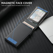 For Google Pixel 7 Suteni H19 Oil Wax 2-in-1 MagSafe Removable Card Box Back Phone Case(Black)