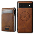 For Google Pixel 6 Suteni H19 Oil Wax 2-in-1 MagSafe Removable Card Box Back Phone Case(Brown) - free shipping - PMC TechLife - Order now!