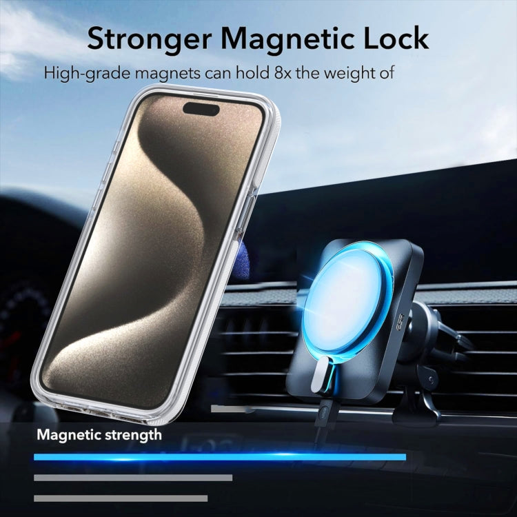 For iPhone 16e Dual-Color Gradient Discolor MagSafe Phone Case(Black)