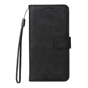 For iPhone 16e ENKAY Card Wallet Calf Texture Leather Phone Case with Screen Film(Black)