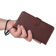 For iPhone 16e ENKAY Card Wallet Calf Texture Leather Phone Case with Screen Film(Brown)