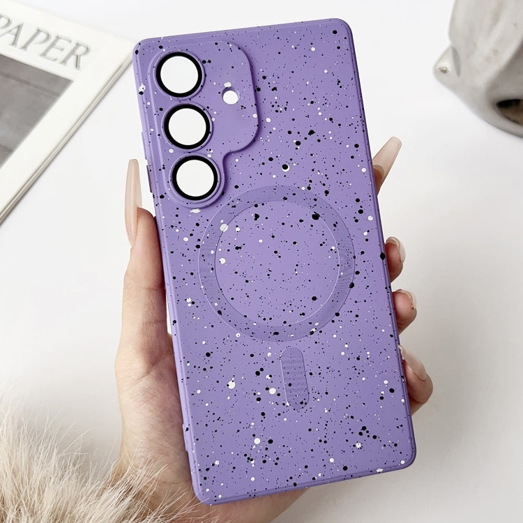 For Samsung Galaxy S25 5G Starry Sky TPU Shockproof MagSafe Phone Case(Purple)