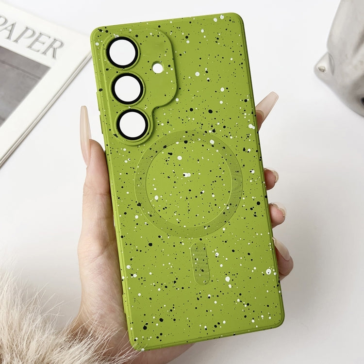 For Samsung Galaxy S25+ 5G Starry Sky TPU Shockproof MagSafe Phone Case(Green)