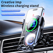D1 Devil Design Air Vent Mount Phone Holder Stand 15W Car Wireless Charger(Black)