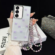 For Samsung Galaxy S25+ 5G Little Fresh Bow Neck Chain TPU Phone Case(Purple)