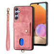 For Samsung Galaxy S25+ 5G Retro Card Wallet Fold Leather Phone Case with Strap(Pink) - Galaxy S25+ 5G Cases by PMC TechLife | Online Shopping South Africa | PMC TechLife | Buy Now Pay Later Mobicred