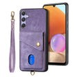 For Samsung Galaxy S25+ 5G Retro Card Wallet Fold Leather Phone Case with Strap(Purple) - Galaxy S25+ 5G Cases by PMC TechLife | Online Shopping South Africa | PMC TechLife | Buy Now Pay Later Mobicred