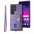 For Samsung Galaxy S25 Ultra 5G Retro Card Wallet Fold Leather Phone Case with Strap(Purple) - free shipping - PMC TechLife - Order now!