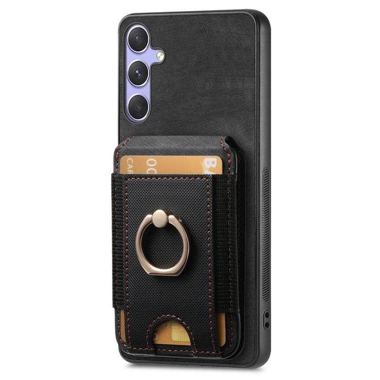For Samsung Galaxy S25 Ultra 5G Retro Splitable Magnetic Stand Card Bag Leather Phone Case(Black)
