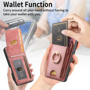 For Samsung Galaxy S25 Ultra 5G Retro Splitable Magnetic Stand Card Bag Leather Phone Case(Pink)