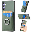 For Samsung Galaxy S25+ 5G Carbon Fiber Card Wallet Ring Phone Case(Green) - Galaxy S25+ 5G Cases by PMC Jewellery | Online Shopping South Africa | PMC Jewellery | Buy Now Pay Later Mobicred