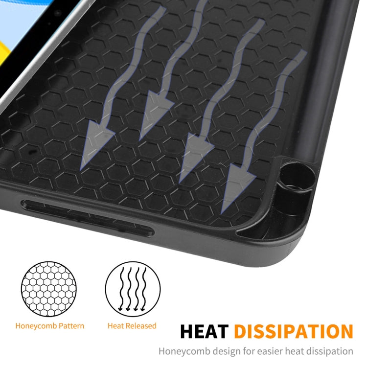 For Xiaomi Pad 7 / 7 Pro 11.2 ENKAY Tri-fold Custer Texture TPU Leather Smart Tablet Case with Pen Slot(Dark Blue)