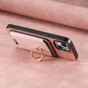 For Samsung Galaxy S25 5G Retro Cross Leather Ring Vertical Insert Card Bag MagSafe Phone Case(Pink)